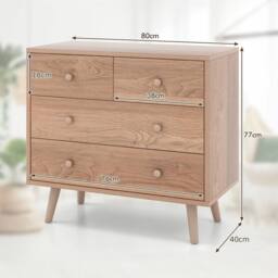 VOGREX Freestanding Anti-Tip Clothes Dresser Organizer in Natural - thumbnail 2