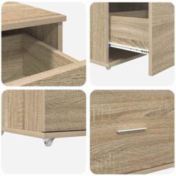 Berkfield Home Traditional Drawer Cabinet Sonoma oak Chipboard Medium Drawer Cabinet in Light Brown - thumbnail 9
