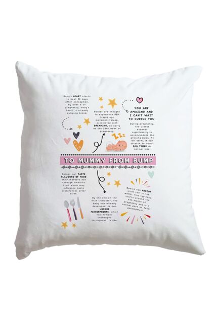 Afewhometruths Gift For Pregnant Mum to be From Bump Cushion - Mothers Day, Pregnancy Congratulations, Baby Shower in Off-White - Size: 40 cm x 40 cm