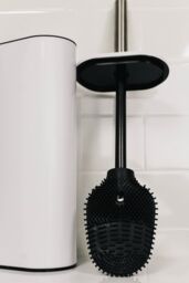 Showerdrape Fortuna 5L Soft Close Bathroom Pedal Bin & Toilet Brush Set in Satin Chrome in White - thumbnail 6