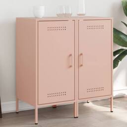 Berkfield Home Sideboards 2 pcs Pink 36x39x79 cm Steel - Size: 36 x 39 x 79 cm - thumbnail 2