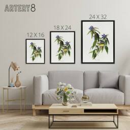 "Artery8 Connecticut Warbler Bird Audubon Nature Black Framed Canvas Wall Art in White - Size: W12"" x H16""" - thumbnail 4
