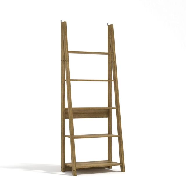 Lemon Pavilion Furniture Tiva Ladder Bookcase - MDF - L38.6 x W64 x H175.4 cm - Oak in Brown - Size: 1 Pack - image 1