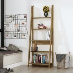 Lemon Pavilion Furniture Tiva Ladder Bookcase - MDF - L38.6 x W64 x H175.4 cm - Oak in Brown - Size: 1 Pack - thumbnail 3