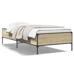 Berkfield Home Bed Frame without Mattress Sonoma Oak 90x190 cm Single in Brown - thumbnail 2