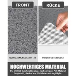 NESTLUNE Non Slip PVC Loofah Shower Mat Anti in Grey - Size: 180 cm width x 180 cm drop - thumbnail 5