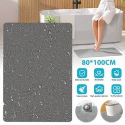 NESTLUNE Non Slip PVC Loofah Shower Mat Anti in Grey - Size: 180 cm width x 180 cm drop - thumbnail 4