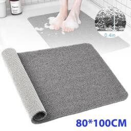 NESTLUNE Non Slip PVC Loofah Shower Mat Anti in Grey - Size: 180 cm width x 180 cm drop - thumbnail 2
