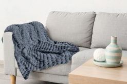 New Edge Blinds Leah Collection Deluxe Throw in Grey - Size: 127 cm x 152 cm - thumbnail 2