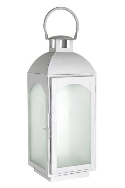 Orsina White Wash Small Mild Steel Lantern - image 1