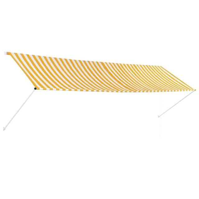 Berkfield Home Retractable Awning 400x150 cm Yellow & White - image 1
