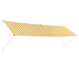 Berkfield Home Retractable Awning 400x150 cm Yellow & White - thumbnail 1