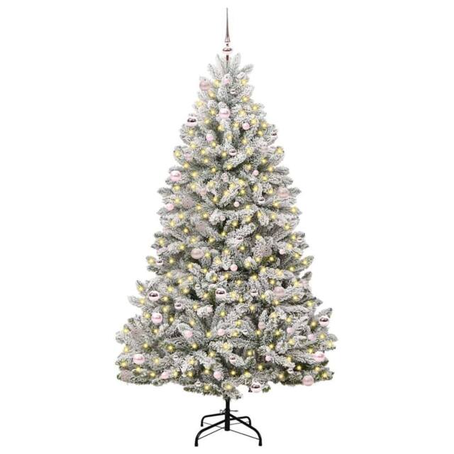 Berkfield Home Elegant Artificial Christmas Tree Green & White 240 cm PVC & Metal - image 1