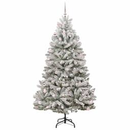 Berkfield Home Elegant Artificial Christmas Tree Green & White 240 cm PVC & Metal - thumbnail 4