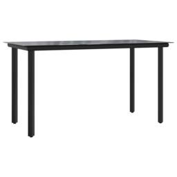 Berkfield Home 7 Piece Garden Dining Set Black Steel & Textilene - thumbnail 4