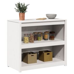 Berkfield Home Outdoor Kitchen Cabinet White 106x55x92 cm Solid Wood Pine - Size: 106 x 55 x 92 cm - thumbnail 3