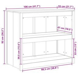 Berkfield Home Outdoor Kitchen Cabinet White 106x55x92 cm Solid Wood Pine - Size: 106 x 55 x 92 cm - thumbnail 9