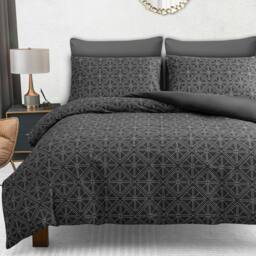 Grace Reversible Brushed Microfiber Duvet Cover Double Hypoallegenic in Charcoal - Size: King - thumbnail 3