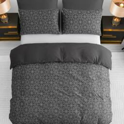 Grace Reversible Brushed Microfiber Duvet Cover Double Hypoallegenic in Charcoal - Size: King - thumbnail 2