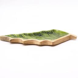 Serenityy Lost in the Forrest Enamel Leaf Wooden Bowl 33cm in Emerald - Size: 1 Pack - thumbnail 8