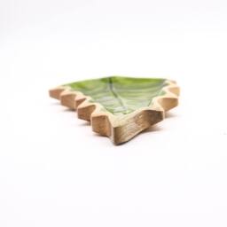 Serenityy Lost in the Forrest Enamel Leaf Wooden Bowl 33cm in Emerald - Size: 1 Pack - thumbnail 5