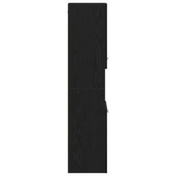 Berkfield Home Modern Black Oak Bathroom Wall Cabinet, 30x30x130 cm, Made from Wood - Size: 30 x 30 x 130 cm - thumbnail 8