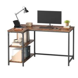 Nordara L Shaped Corner Desk Computer Gaming Desk with Storage Brown - Size: 1000ml - thumbnail 3