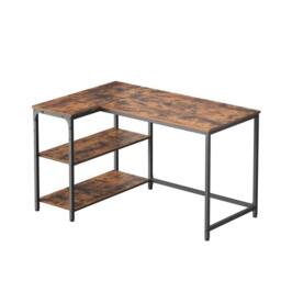Nordara L Shaped Corner Desk Computer Gaming Desk with Storage Brown - Size: 1000ml - thumbnail 1