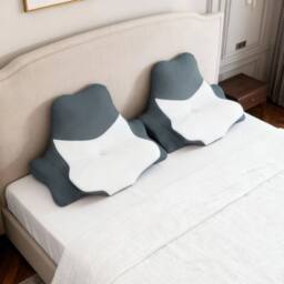 KORVIXA Orthopedic Neck Pillow with Ice Silk Pillowcase in Grey - Size: Single - thumbnail 3