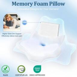 KORVIXA Orthopedic Neck Pillow with Ice Silk Pillowcase in Grey - Size: Single - thumbnail 5