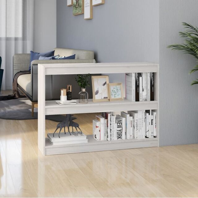 Berkfield Home Book Cabinet Room Divider White 100x30x71.5 cm Pinewood - image 1