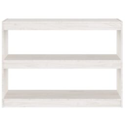 Berkfield Home Book Cabinet Room Divider White 100x30x71.5 cm Pinewood - thumbnail 5