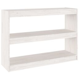 Berkfield Home Book Cabinet Room Divider White 100x30x71.5 cm Pinewood - thumbnail 2