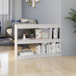 Berkfield Home Book Cabinet Room Divider White 100x30x71.5 cm Pinewood - thumbnail 1