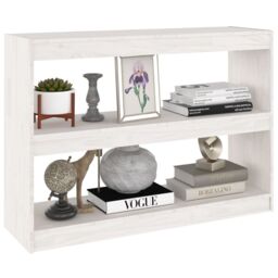 Berkfield Home Book Cabinet Room Divider White 100x30x71.5 cm Pinewood - thumbnail 4