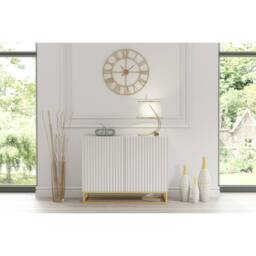 Mex Furniture LTD Sideboard Ripple 100cm - White with Fluted Doors - thumbnail 2