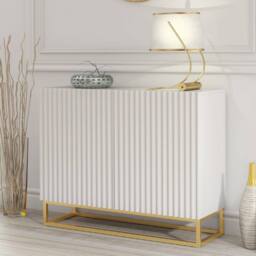 Mex Furniture LTD Sideboard Ripple 100cm - White with Fluted Doors - thumbnail 5