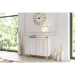 Mex Furniture LTD Sideboard Ripple 100cm - White with Fluted Doors - thumbnail 6