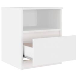 Berkfield Home Bed Cabinet White 40x40x50 cm Engineered Wood - Size: 40 x 40 x 50 cm - thumbnail 5