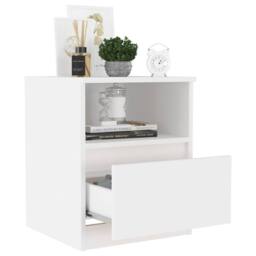 Berkfield Home Bed Cabinet White 40x40x50 cm Engineered Wood - Size: 40 x 40 x 50 cm - thumbnail 6
