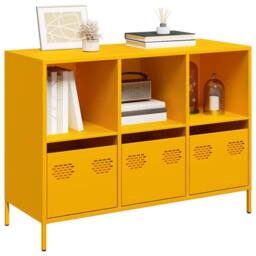 Berkfield Home Sideboard Mustard Yellow 101.5x39x73.5 cm Cold-rolled Steel - thumbnail 2