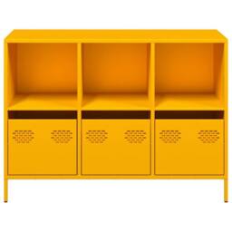 Berkfield Home Sideboard Mustard Yellow 101.5x39x73.5 cm Cold-rolled Steel - thumbnail 5