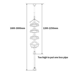 Nordara 4 Tier Non Rust Bathroom Telescopic Corner Shelf Shower Organiser UK in White - thumbnail 2