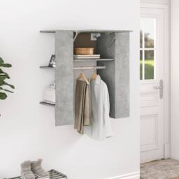 Berkfield Home Hallway Cabinet Concrete Grey 97.5x37x99 cm Engineered Wood - thumbnail 2