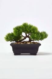 Homescapes Set of 2 Artificial Bonsai Trees in Decorative Pots, 15 cm Tall in Green - thumbnail 2