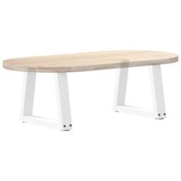 Berkfield Home Modern Dining Table Legs V-Shape 2 pcs White 40x(30-31.3) cm Steel - thumbnail 8