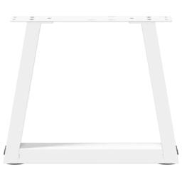 Berkfield Home Modern Dining Table Legs V-Shape 2 pcs White 40x(30-31.3) cm Steel - thumbnail 5
