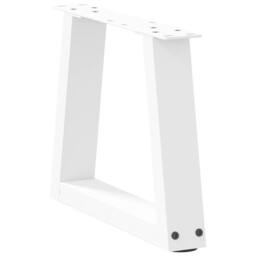 Berkfield Home Modern Dining Table Legs V-Shape 2 pcs White 40x(30-31.3) cm Steel - thumbnail 4