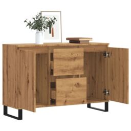 Berkfield Home Sideboard Artisan Oak 104x35x70 cm Engineered Wood in Brown - Size: 104 x 35 x 70 cm - thumbnail 3