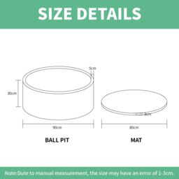 simpa Soft Foam Ball Pit 90 x 30cm in Green - Size: 90 x 30 cm - thumbnail 6